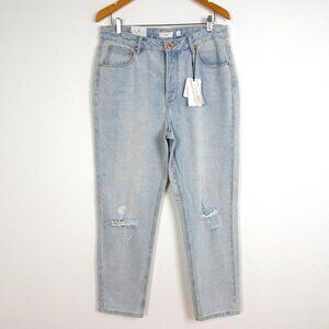 A Loves A Boyfriend Jeans Women's Size 30 Blue Denim High Rise Distressed